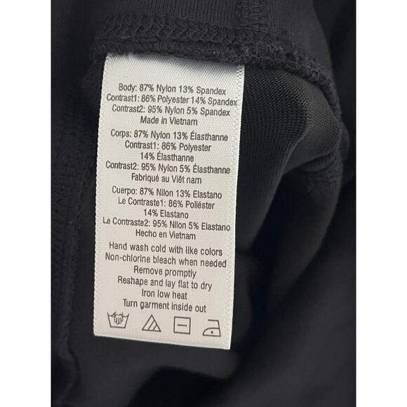 ALO Black Vitality Leggings Sheer Mesh Faux Leather Medium - Picture 7 of 10